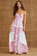 Vacation Floral Cami Lace Maxi Dress