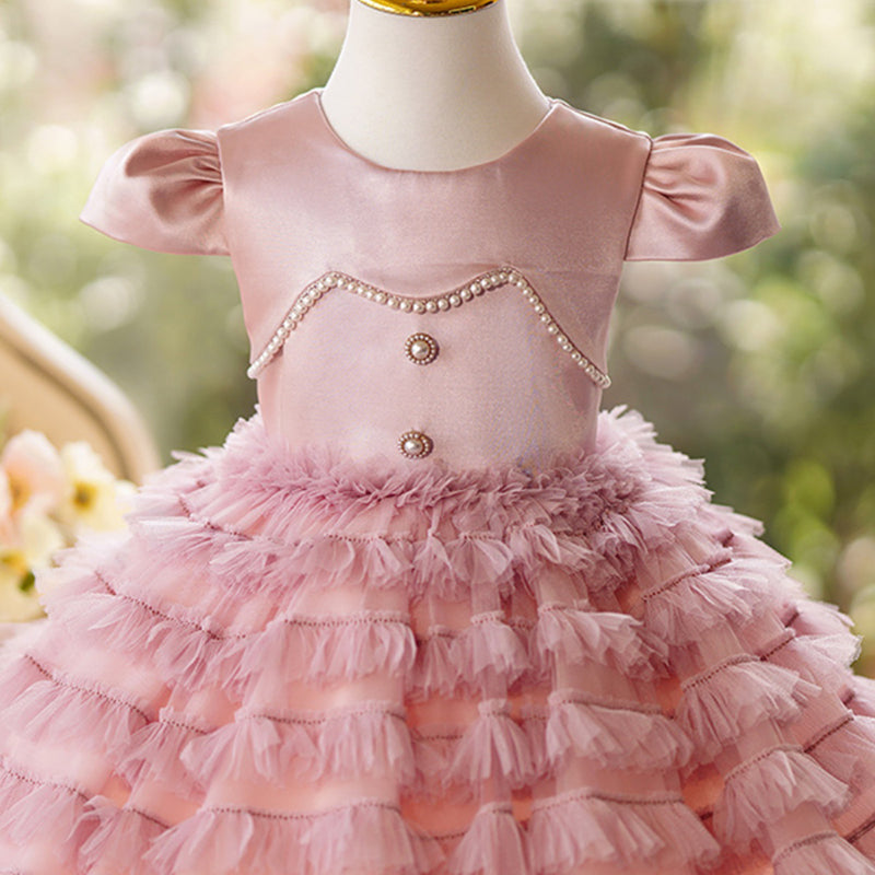 Vestidos elegantes de princesa para niñas pequeñas, vestido de primera comunión 