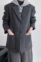 Wool Blend Relaxed Fit Blazer