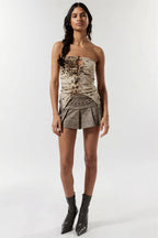 Vacation Hollow Strapless Cropped Blouse
