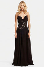 Elegant Lace Hollow Splice Chiffon Dress