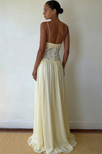 Elegant Lace Hollow Splice Chiffon Dress