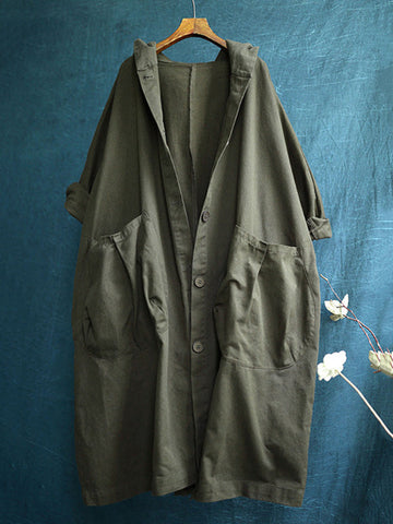 Original Solide Kapuze Langarm Oberbekleidung &amp; Mantel 