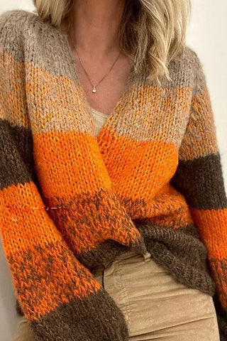 Cárdigan holgado con mangas abullonadas y colores variados de Seasonal Treats 