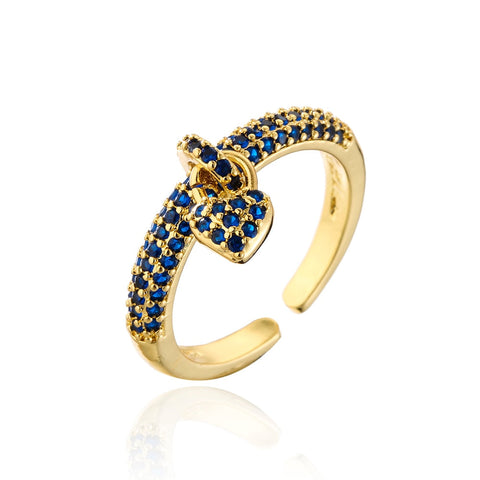 "Zirconia Love Knot: Heart Charm Rings"