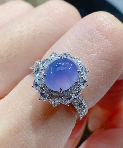 Vogue Lila Legierung Zirkon Edelstein Ringe 