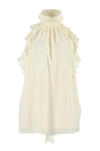 Ruffle Backless Chiffon Halter Top