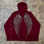 Dark Crimson Oversize Zipper Hoodie