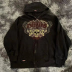 Dark Crimson Oversize Zipper Hoodie