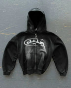 Dark Crimson Oversize Zipper Hoodie