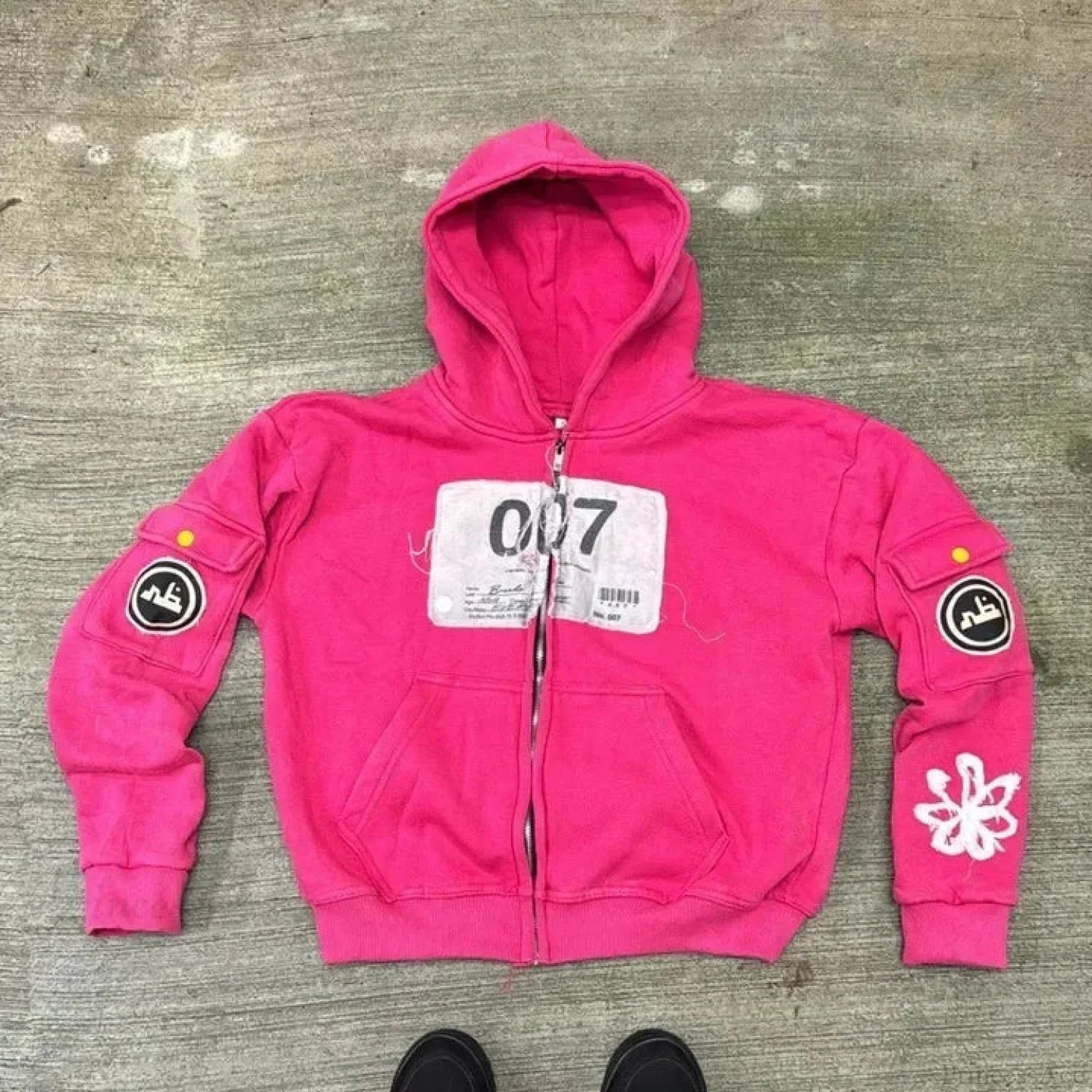 Dark Embroidered Large Hoodie