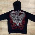 Dark Eyes Print Athletic Hoodie