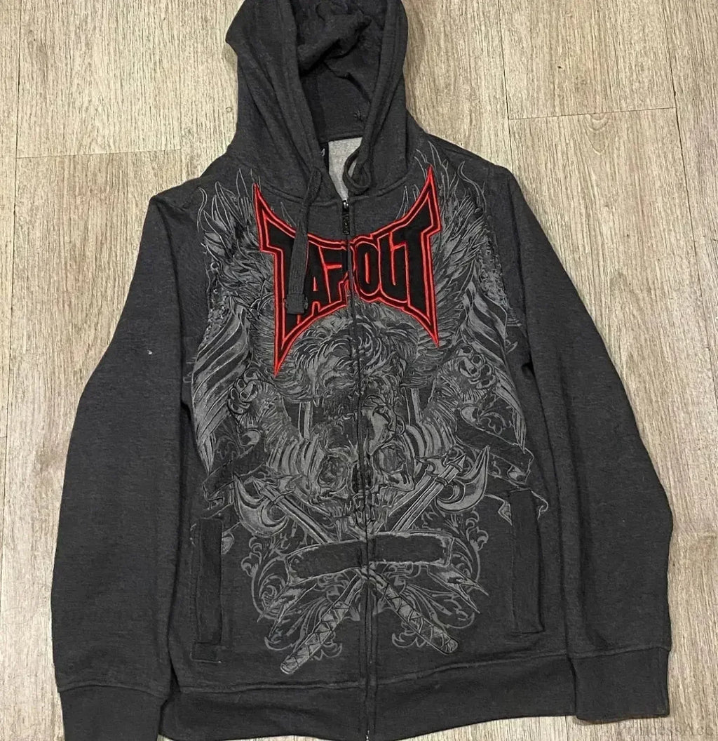 Dark Eyes Print Athletic Hoodie