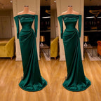 Dunkelgrünes Meerjungfrauen-Abendkleid, lange Ballkleider im Angebot, schulterfrei