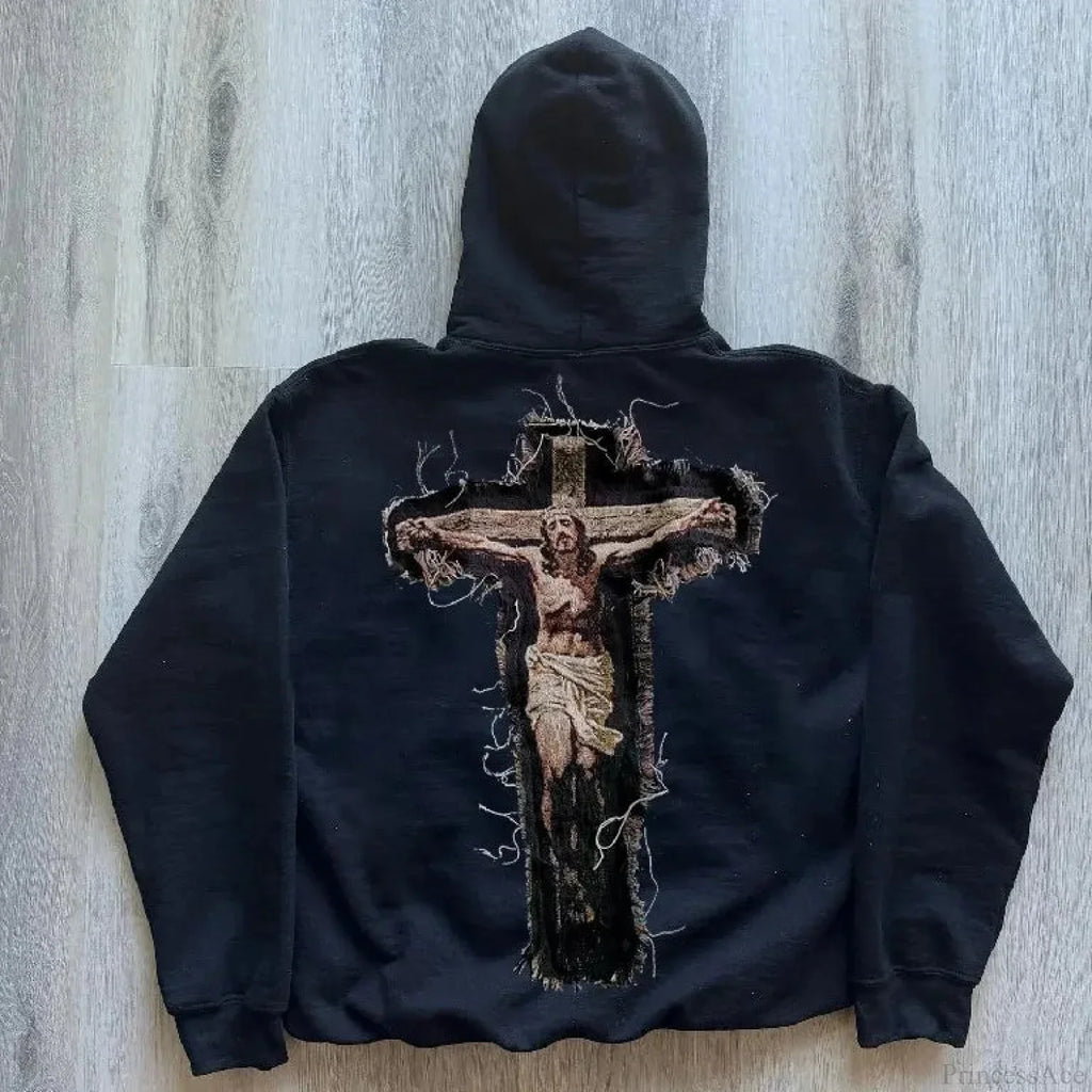 Dark Hip Hop Graphic Print Hoodie