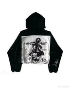 Dark Hip Hop Graphic Print Hoodie