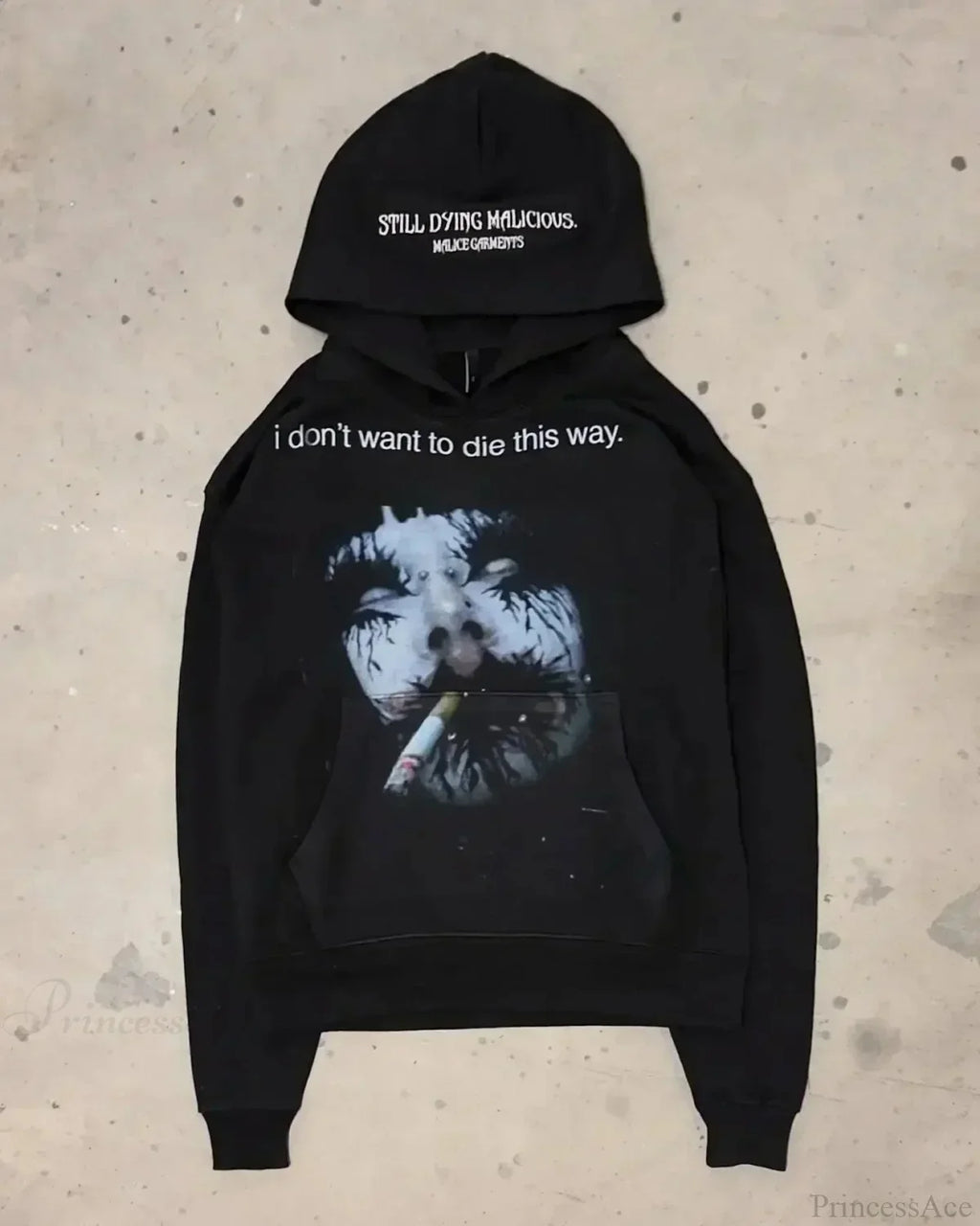 Dark Informal Print Oversized Hoodie