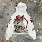 Dark Mummy Print Oversized Hoodie
