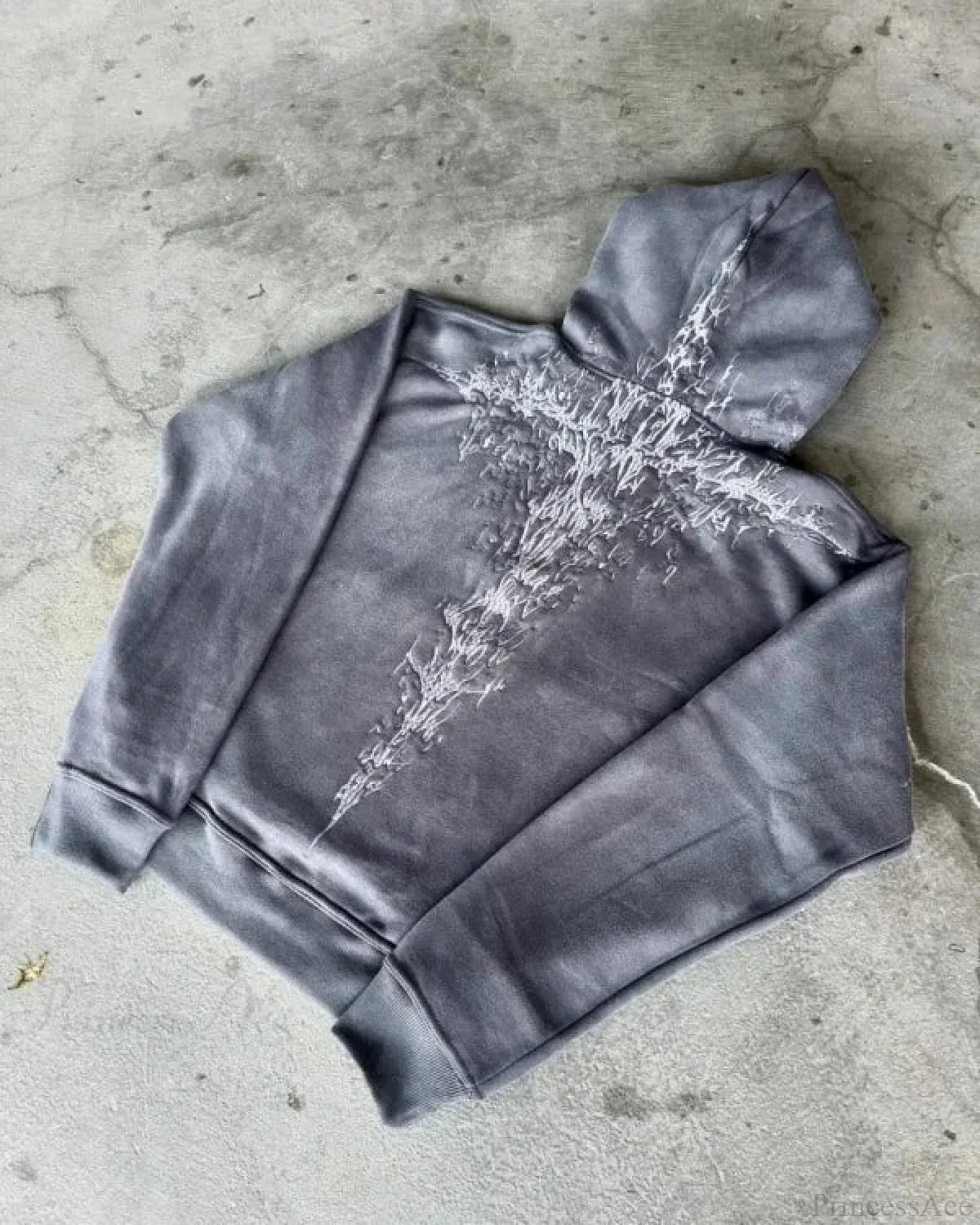 Dark Oversized Design Zip Hoodie