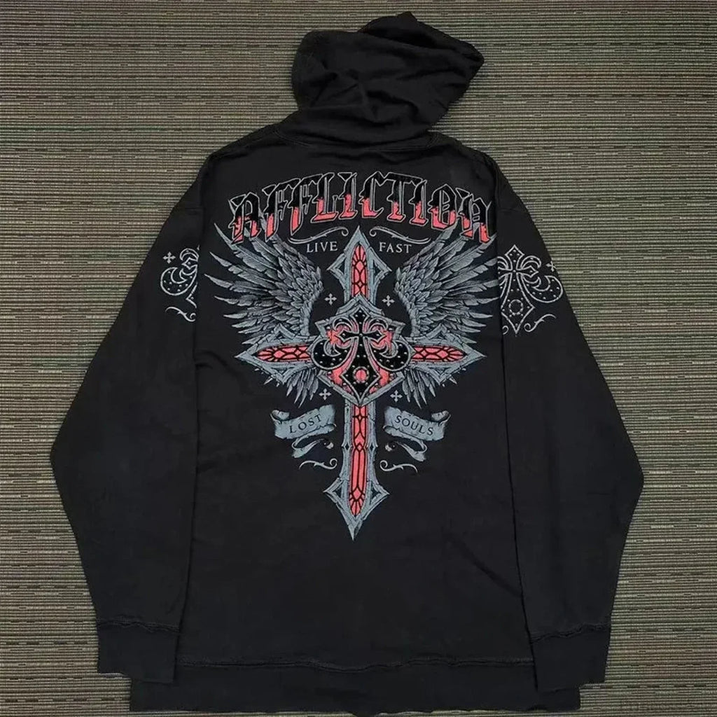 Dark Print Pullover Jumper