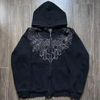 Dark Skull Oversized Zip Hoodie