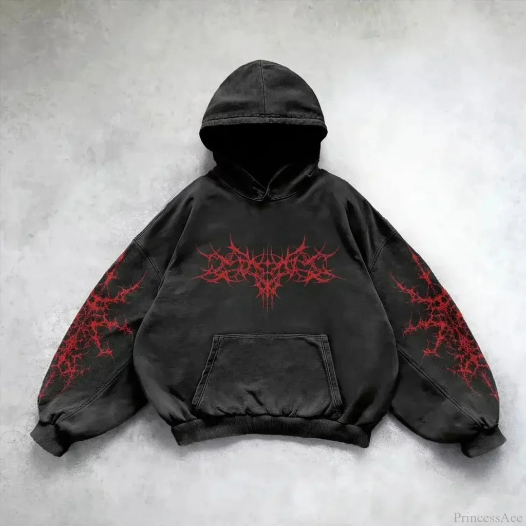 Dark Skull Oversized Zip Hoodie