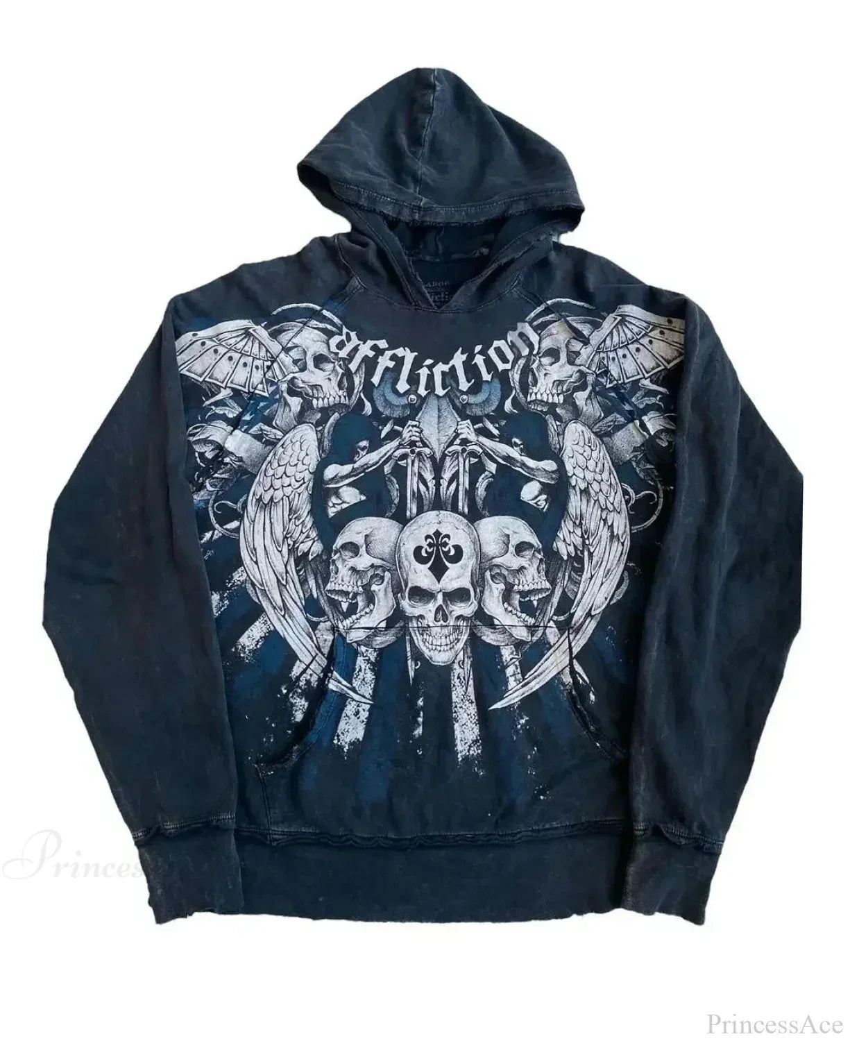 Dark Skull Print Rebel Hoodie