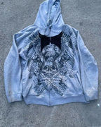 Dark Skull Print Rebel Hoodie