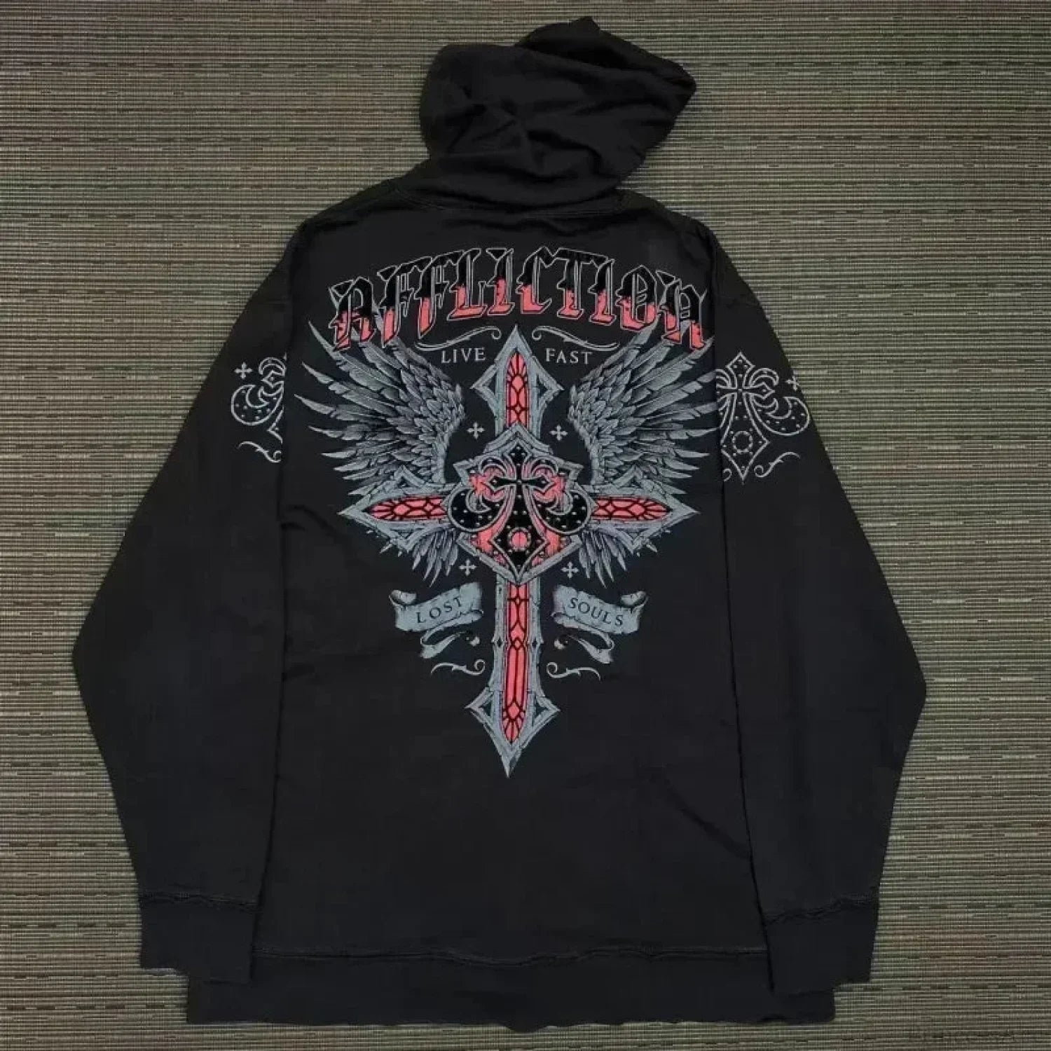 Dark Vintage Design Zipper Hoodie