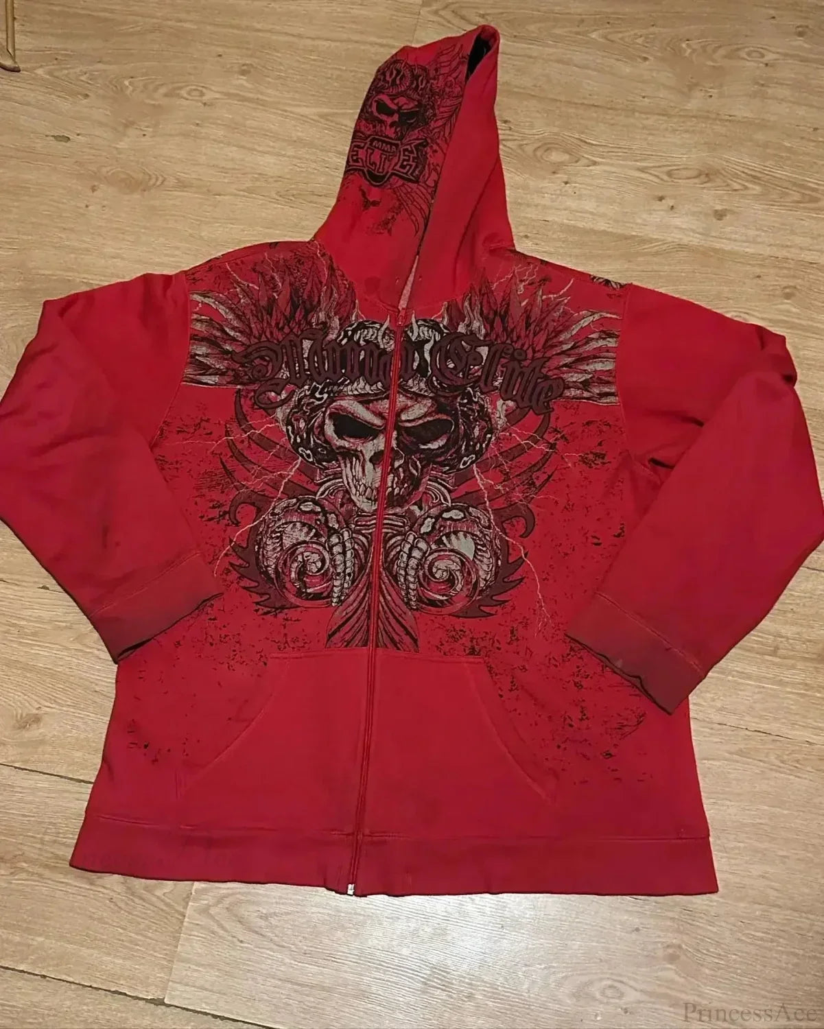 Dark Vintage Design Zipper Hoodie