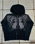 Dark Vintage Skull Zipper Hoodie