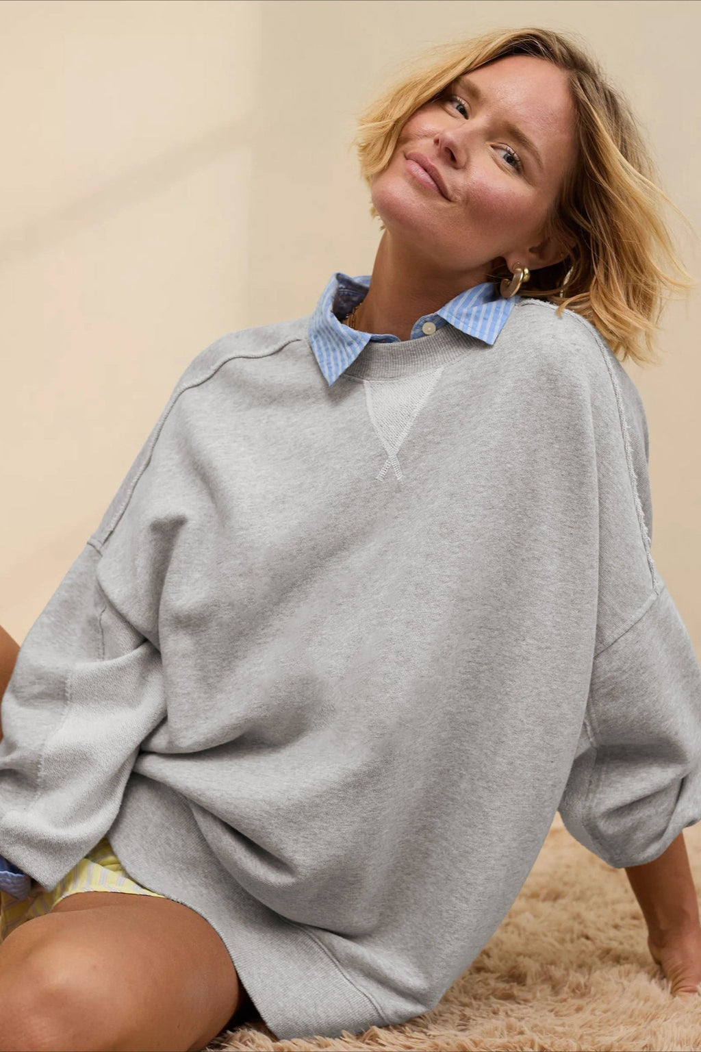 Oversized Crew Neck Hoodie