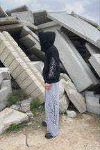 Y2K Fur Collar Letter Print Hoodie