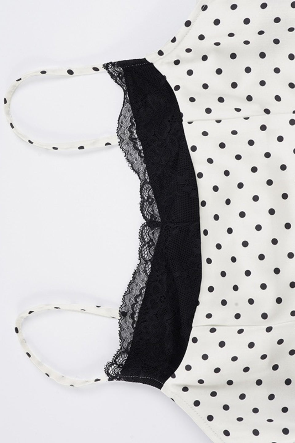 Sexy Lace Polka Dot Patchwork Slim Cami Top