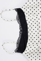 Sexy Lace Polka Dot Patchwork Slim Cami Top