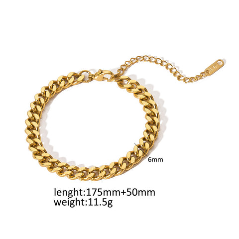 Pulseras de cadena de acero y titanio dorado con hueso de serpiente 