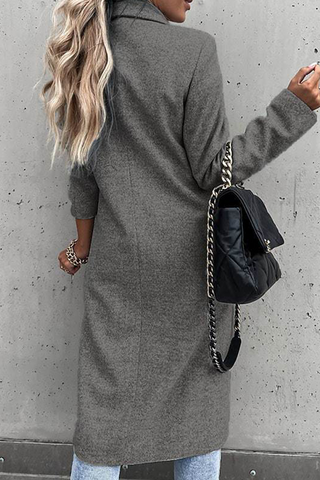 Prendas de abrigo con cuello vuelto y parches sólidos de moda 