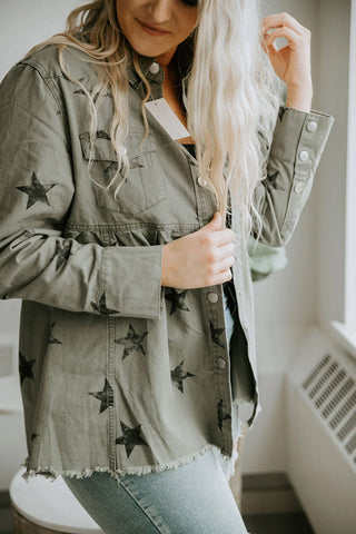 Chaqueta vaquera holgada de longitud media para mujer 