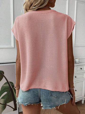 Women Solid Color Bat Sleeve Sweater Top