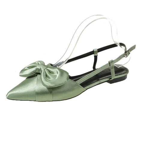 Bow Sexy Flats Sandals Women Shallow Dress Shoes Summer Casual Walking Women Shoes 2024 Designer Party Cozy Ladies Zapatillas