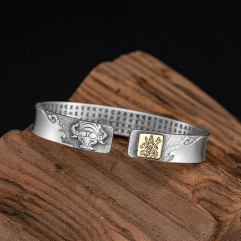 Sterling Silver Six Character Truth Chinese Zodiac Bracelet