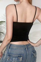 V Neck Lace Trim Slim Cami Top