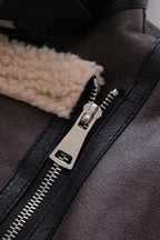 Multi-Zip Faux Shearling Longline Jacket