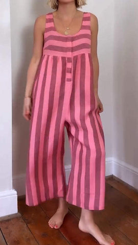 Jumpsuit mit gestreiftem Print und Tanktop 