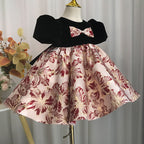 Blumenmädchenkleid, Kleinkind-Kommunionkleid, Festkleid mit Schleife, flauschiges Prinzessinnenkleid 