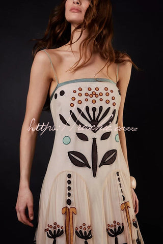 Rückenfreies Resort-Maxikleid aus Chiffon mit botanischem Print und Sling 