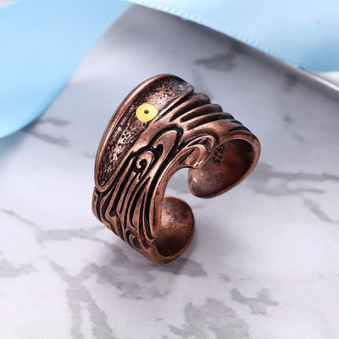 Anillo de ojo personalizado de hip hop en plata de ley 