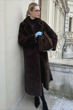 Belted Longline Faux Fur Insulated Overcoat