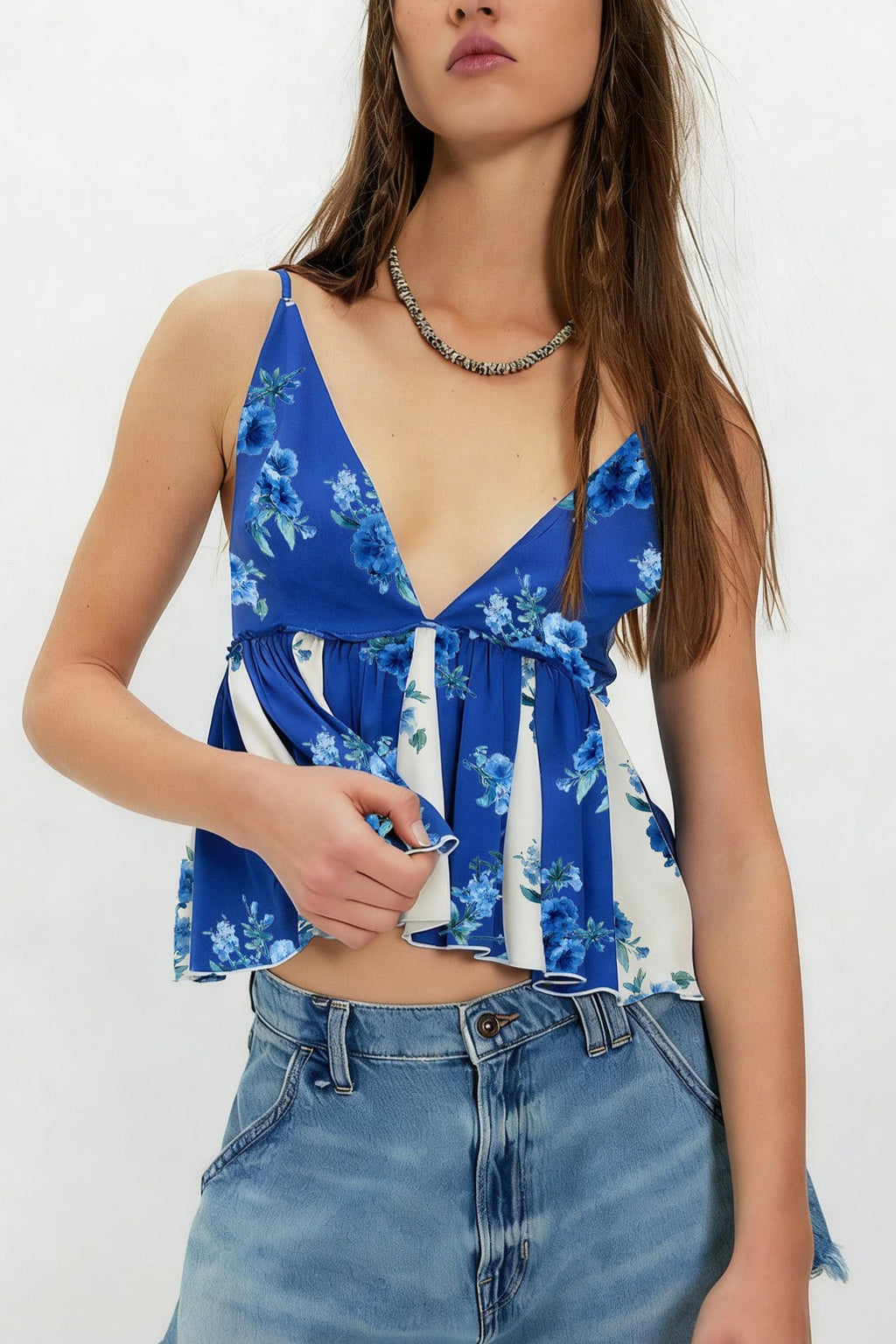 Vacation Floral Print Retro Cami Top