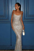 Sparkling Sleeveless Bodycon Maxi Dress